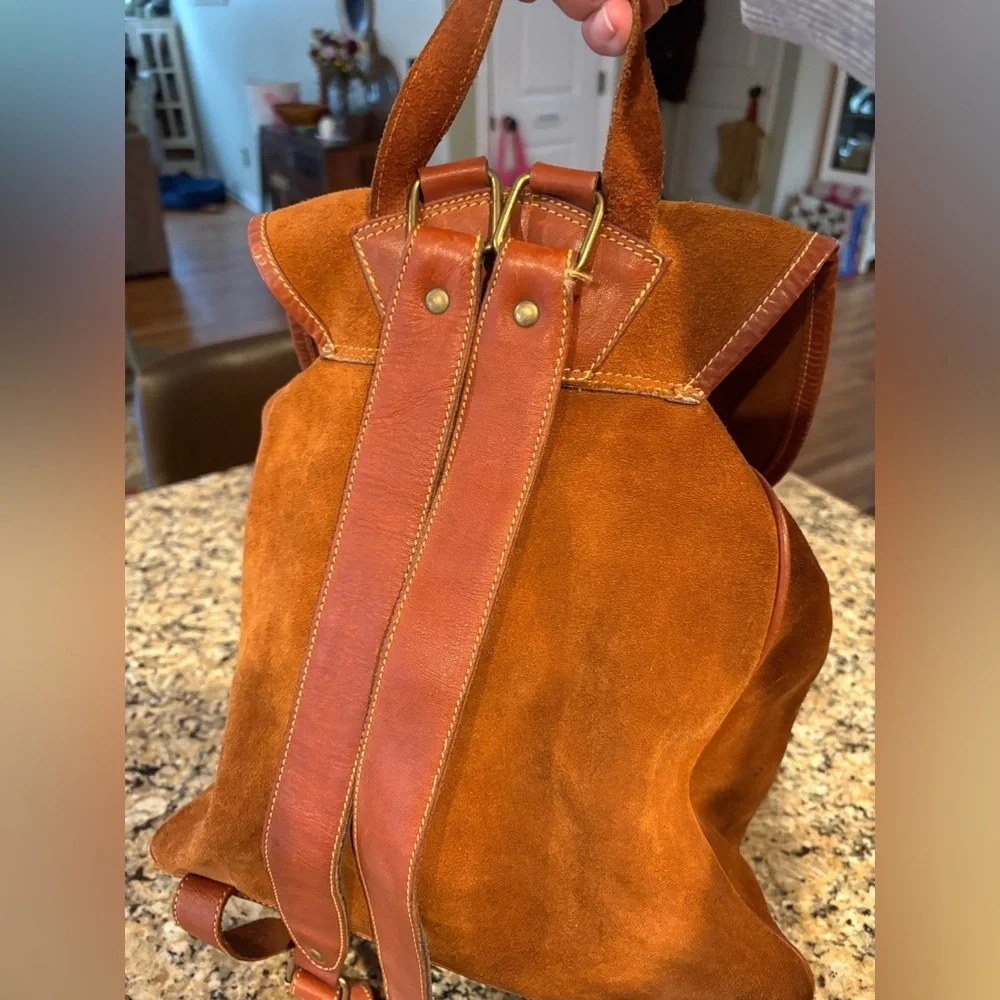 🌳VINTAGE RARE Eddie Bauer Suede & Leather Backpack